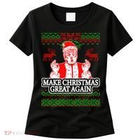 Make Christmas Great Again Santa Trump Ugly Women's T-Shirt thumb 0