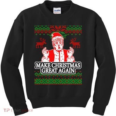 Make Christmas Great Again Santa Trump Ugly Kids Sweatshirt