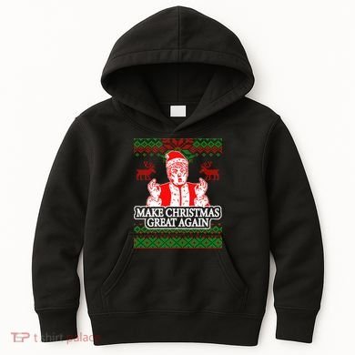 Make Christmas Great Again Santa Trump Ugly Kids Hoodie