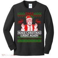 Make Christmas Great Again Santa Trump Ugly Kids Long Sleeve Shirt thumb 0