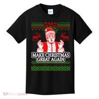 Make Christmas Great Again Santa Trump Ugly Kids T-Shirt thumb 0