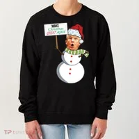 Make Christmas Great Again Trump Snowman Women's Sweatshirt thumb 0