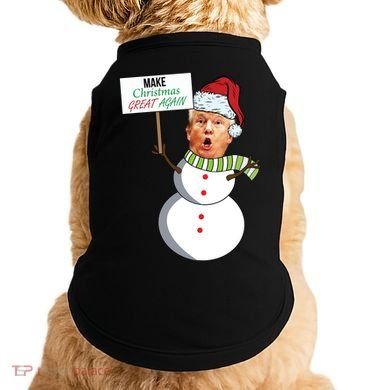 Make Christmas Great Again Trump Snowman Doggie Tank