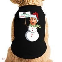 Make Christmas Great Again Trump Snowman Doggie Tank thumb 0