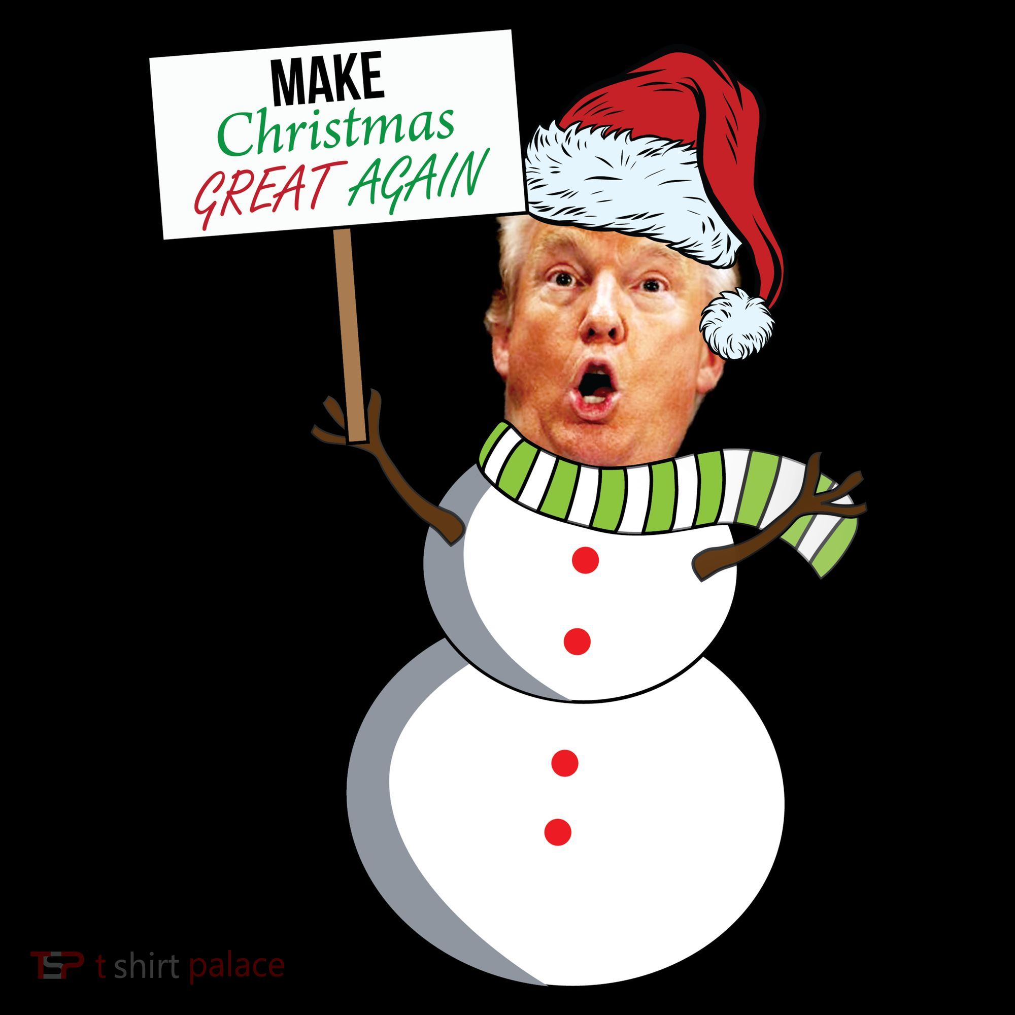 Make Christmas Great Again Trump Snowman Doggie Tank