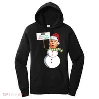 Make Christmas Great Again Trump Snowman Women's Hoodie thumb 0