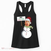 Make Christmas Great Again Trump Snowman Women's Tank Top thumb 0