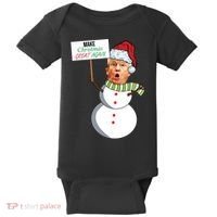 Make Christmas Great Again Trump Snowman Baby Bodysuit thumb 0