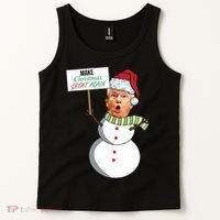Make Christmas Great Again Trump Snowman Tank Top thumb 2