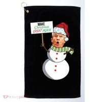 Make Christmas Great Again Trump Snowman Golf Towel thumb 0