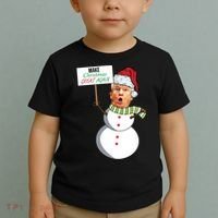 Make Christmas Great Again Trump Snowman Toddler T-Shirt thumb 2