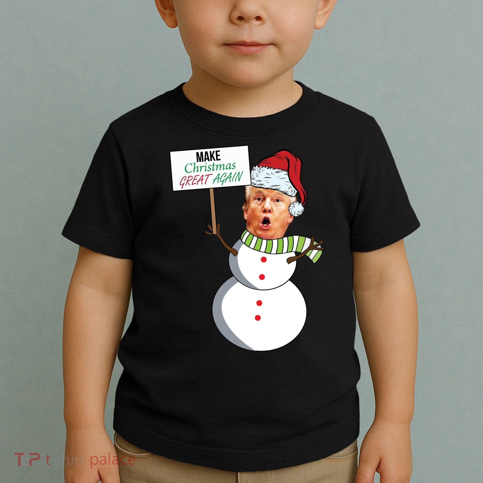 Make Christmas Great Again Trump Snowman Toddler T-Shirt