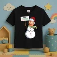 Make Christmas Great Again Trump Snowman Toddler T-Shirt thumb 3