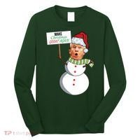 Make Christmas Great Again Trump Snowman Long Sleeve Shirt thumb 0