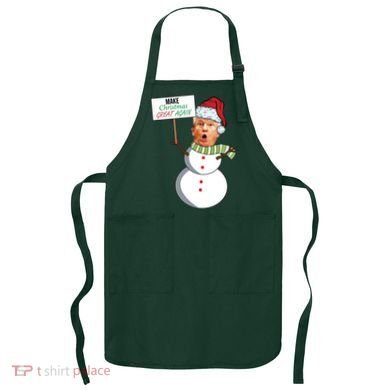 Make Christmas Great Again Trump Snowman Apron