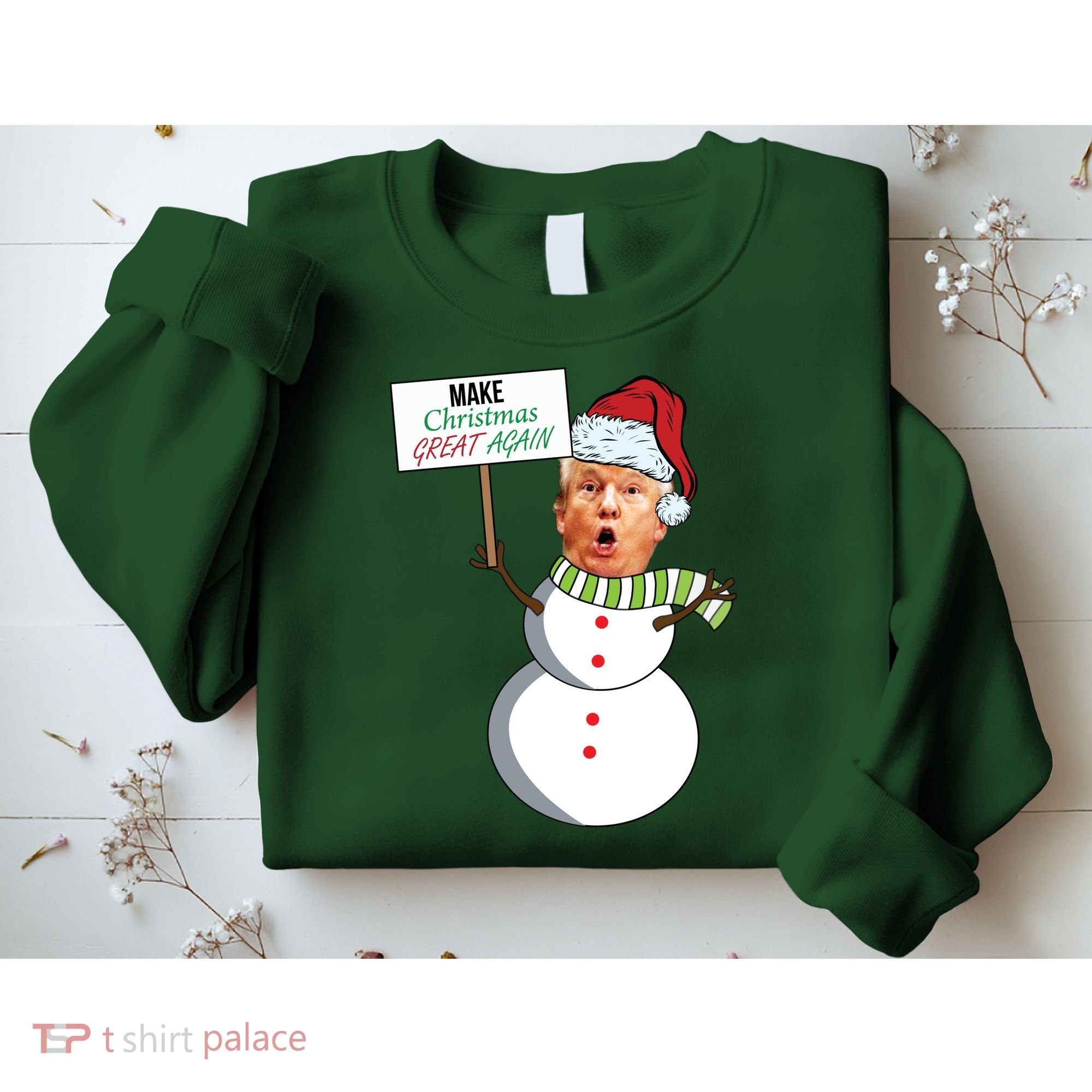 Make Christmas Great Again Trump Snowman Sweatshirt