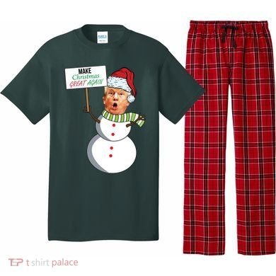 Make Christmas Great Again Trump Snowman Pajama Set