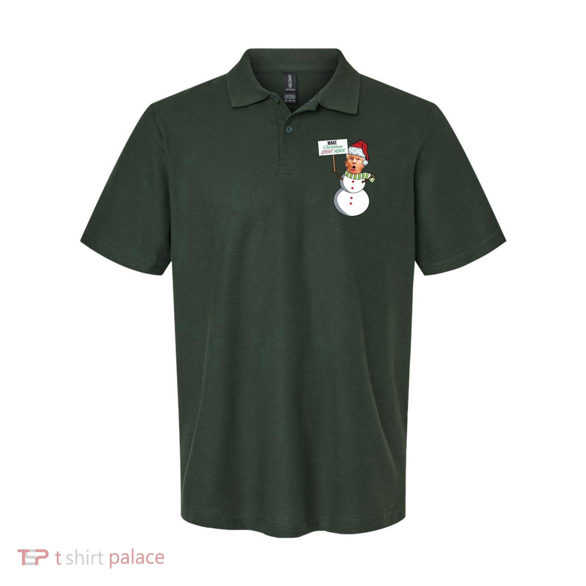 Make Christmas Great Again Trump Snowman Polo