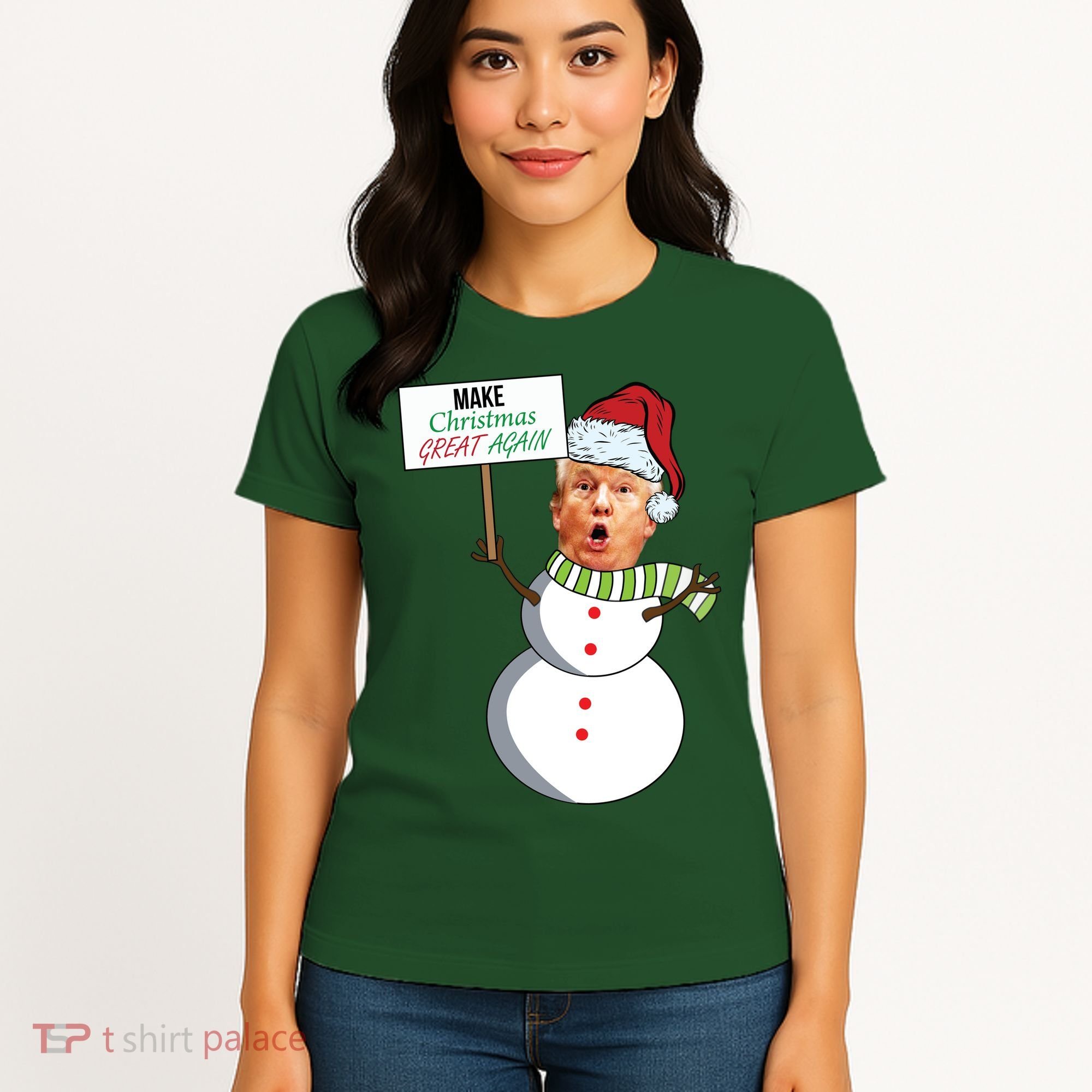 Make Christmas Great Again Trump Snowman Women's T-Shirt