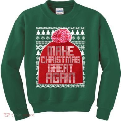 Make Christmas Great Again Ugly Christmas Sweater Design Kids Sweatshirt