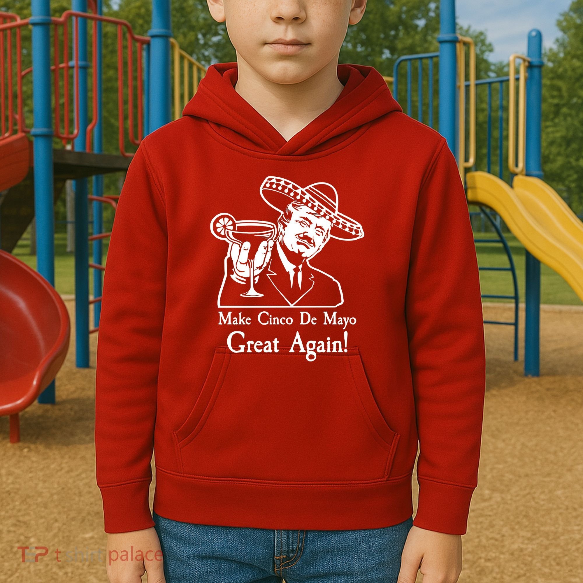 Make Cinco De Mayo Great Again President Donald Trump Kids Hoodie