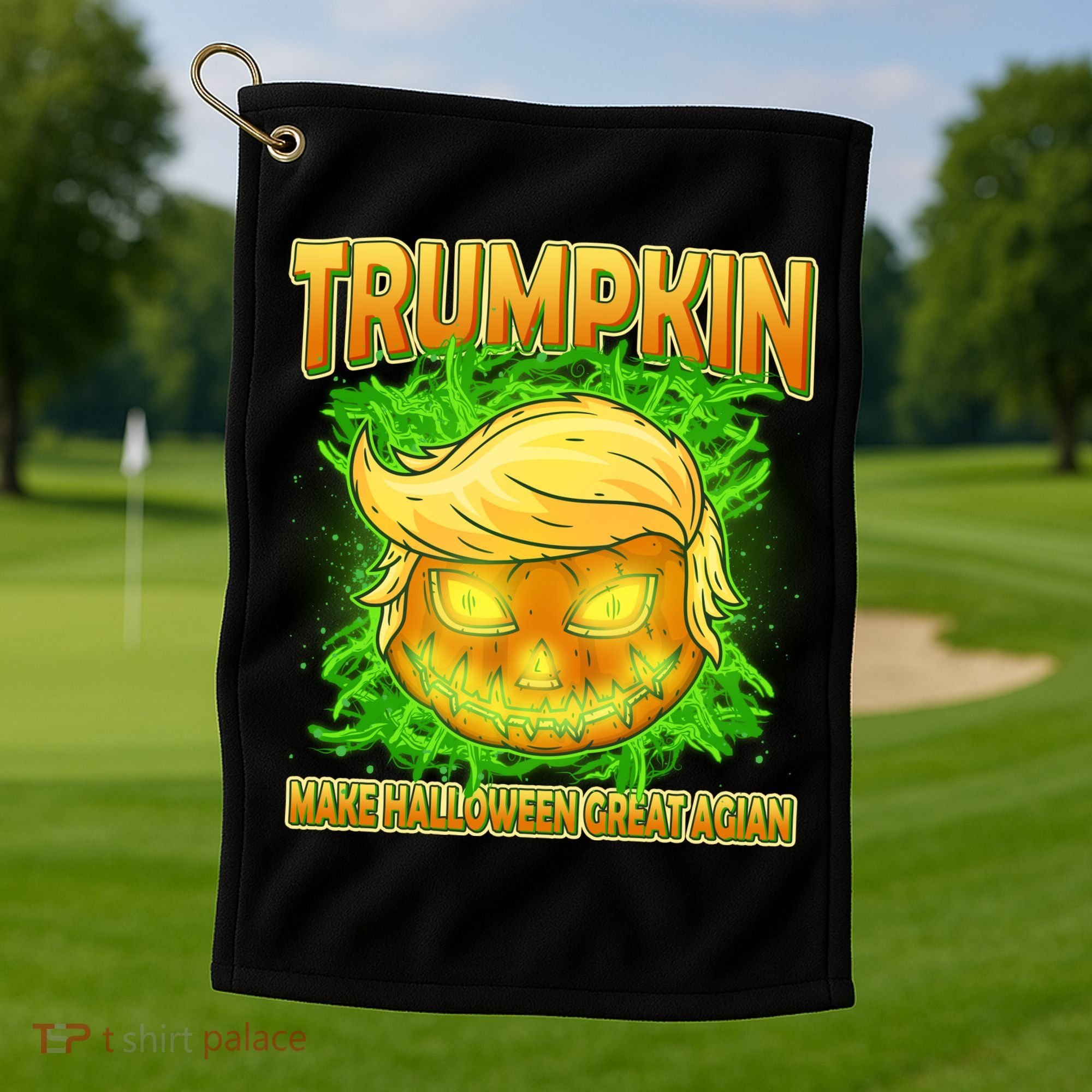 Make Halloween Great Again Trumpkin Golf Towel