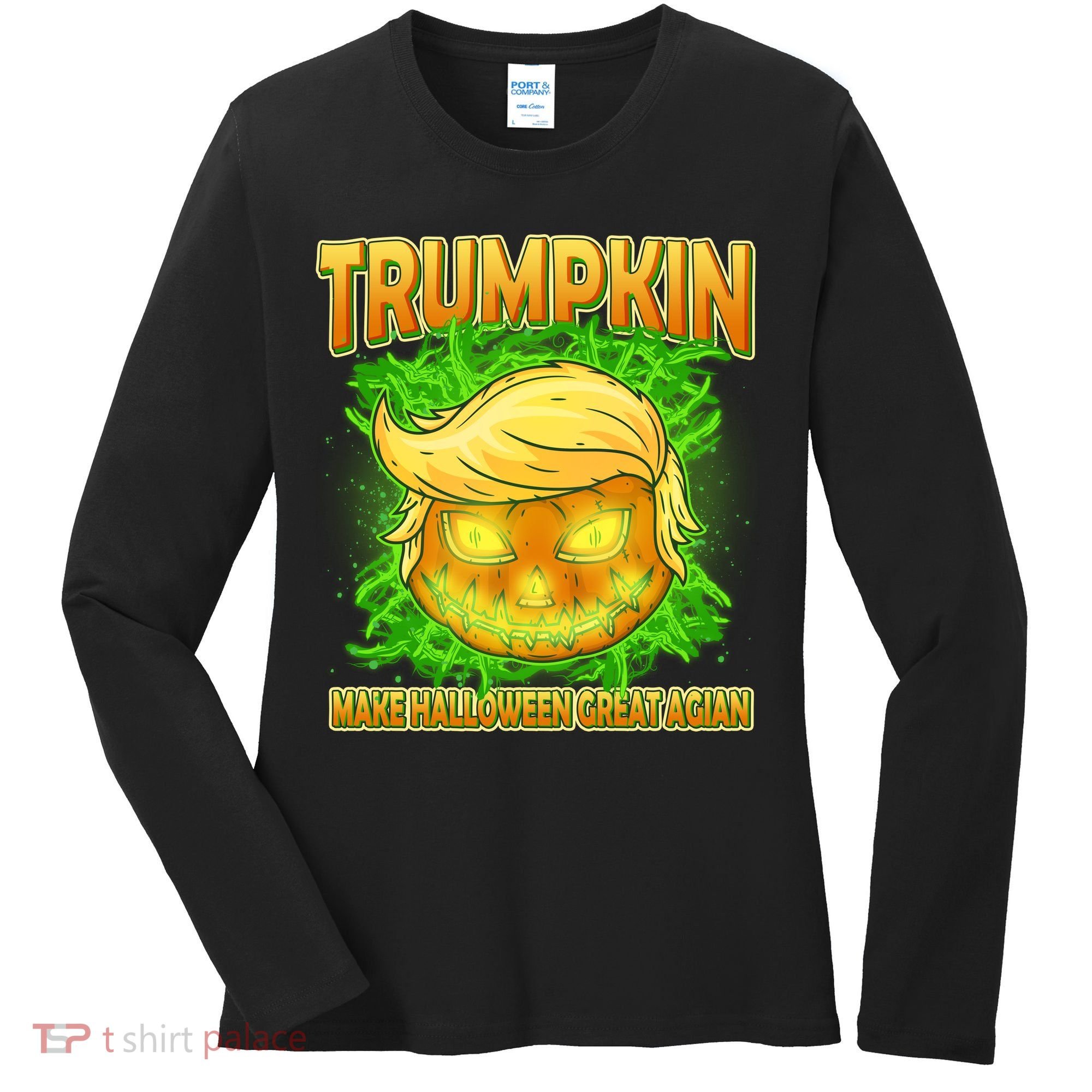 Make Halloween Great Again Trumpkin Women's Long Sleeve Shirt