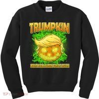 Make Halloween Great Again Trumpkin Kids Sweatshirt thumb 0