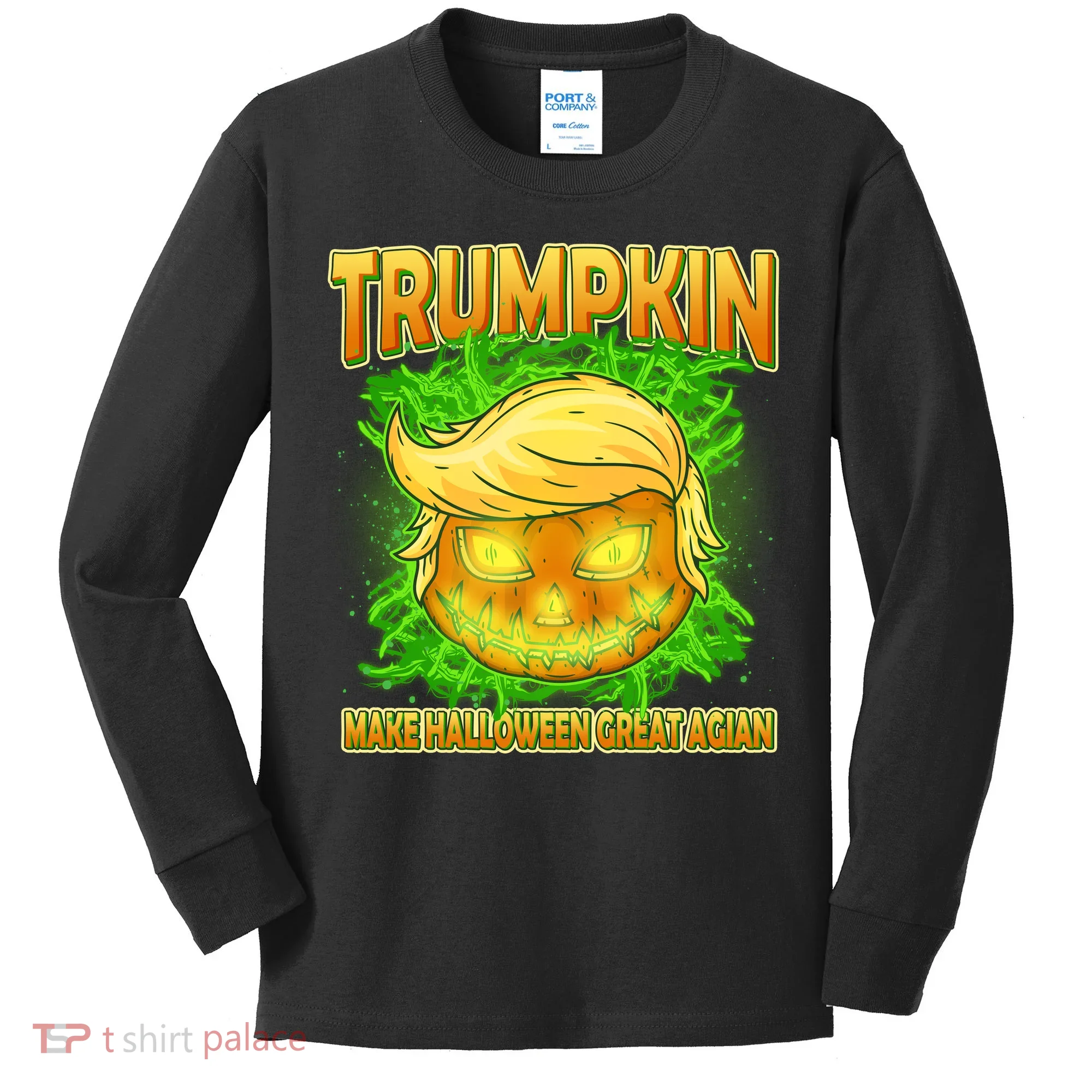 Make Halloween Great Again Trumpkin Kids Long Sleeve Shirt