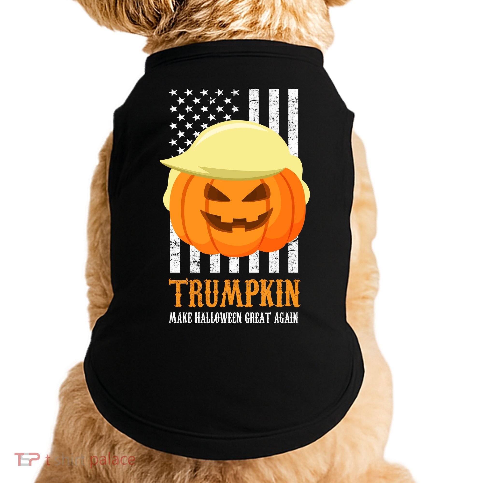 Make Halloween Great Again Trumpkin USA Flag Doggie Tank