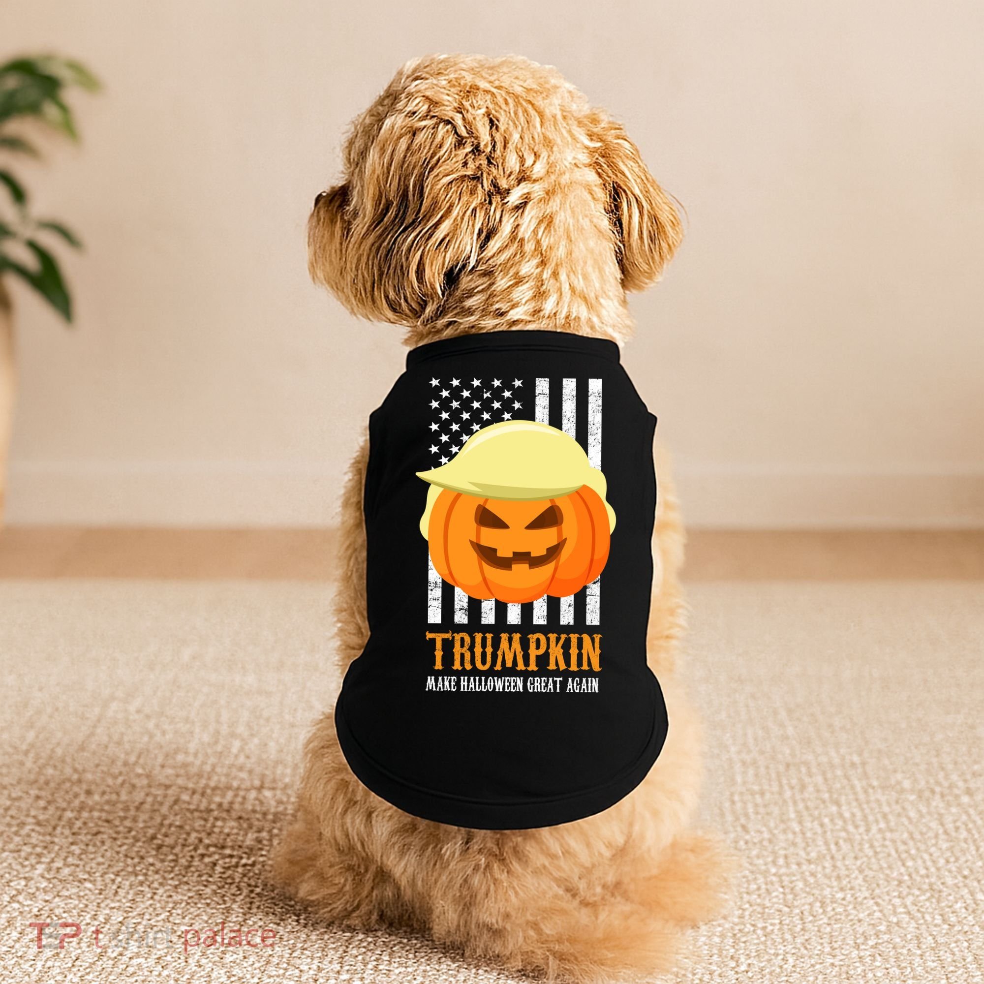 Make Halloween Great Again Trumpkin USA Flag Doggie Tank