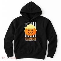 Make Halloween Great Again Trumpkin USA Flag Hoodie thumb 0