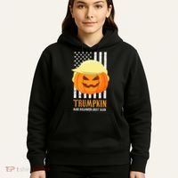 Make Halloween Great Again Trumpkin USA Flag Hoodie thumb 5
