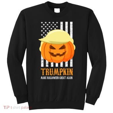 Make Halloween Great Again Trumpkin USA Flag Sweatshirt