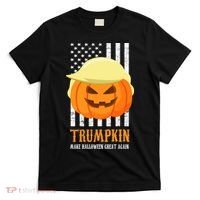 Make Halloween Great Again Trumpkin USA Flag T-Shirt thumb 0