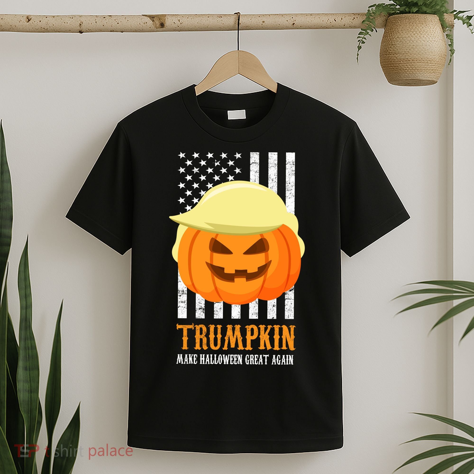 Make Halloween Great Again Trumpkin USA Flag T-Shirt