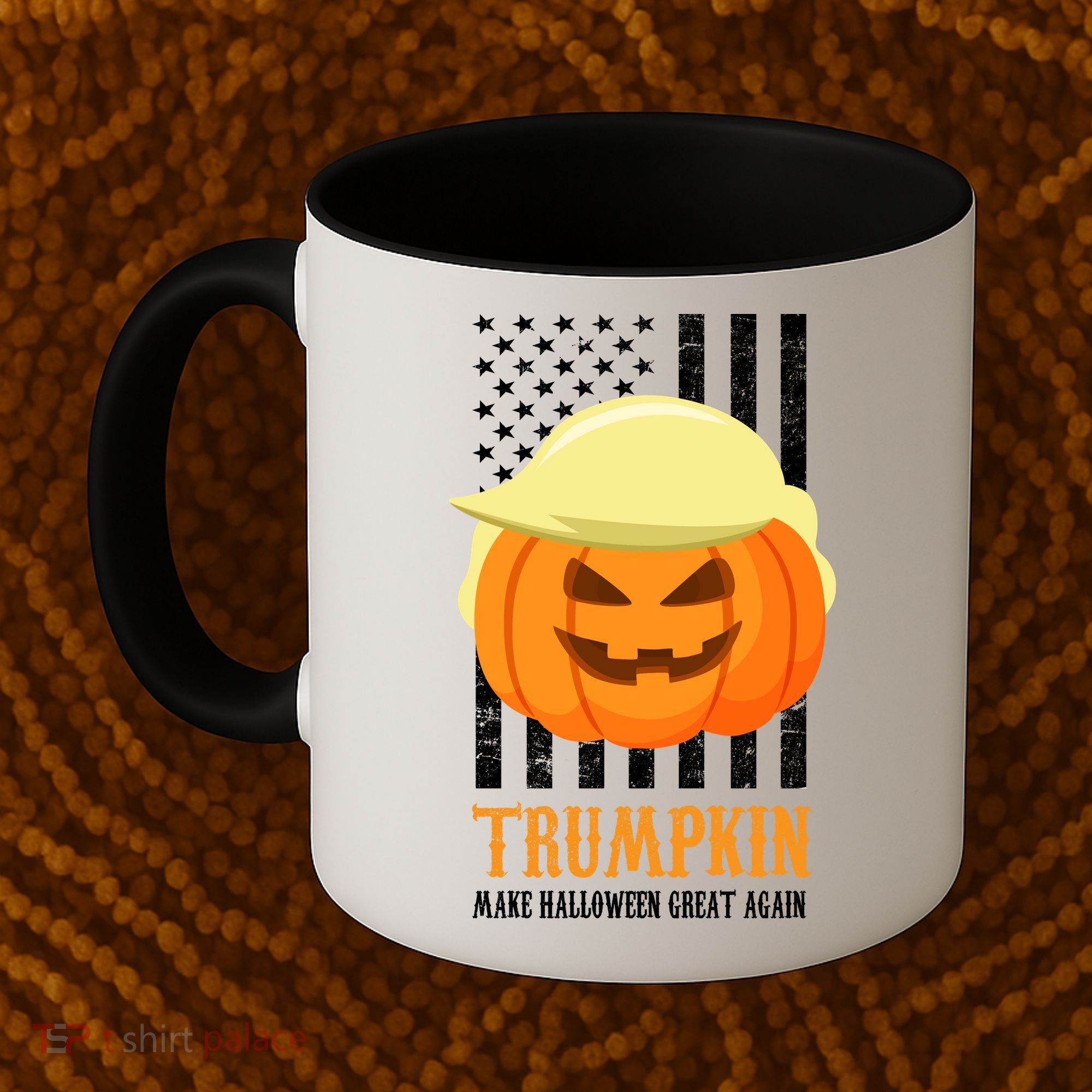 Make Halloween Great Again Trumpkin USA Flag Coffee Mug