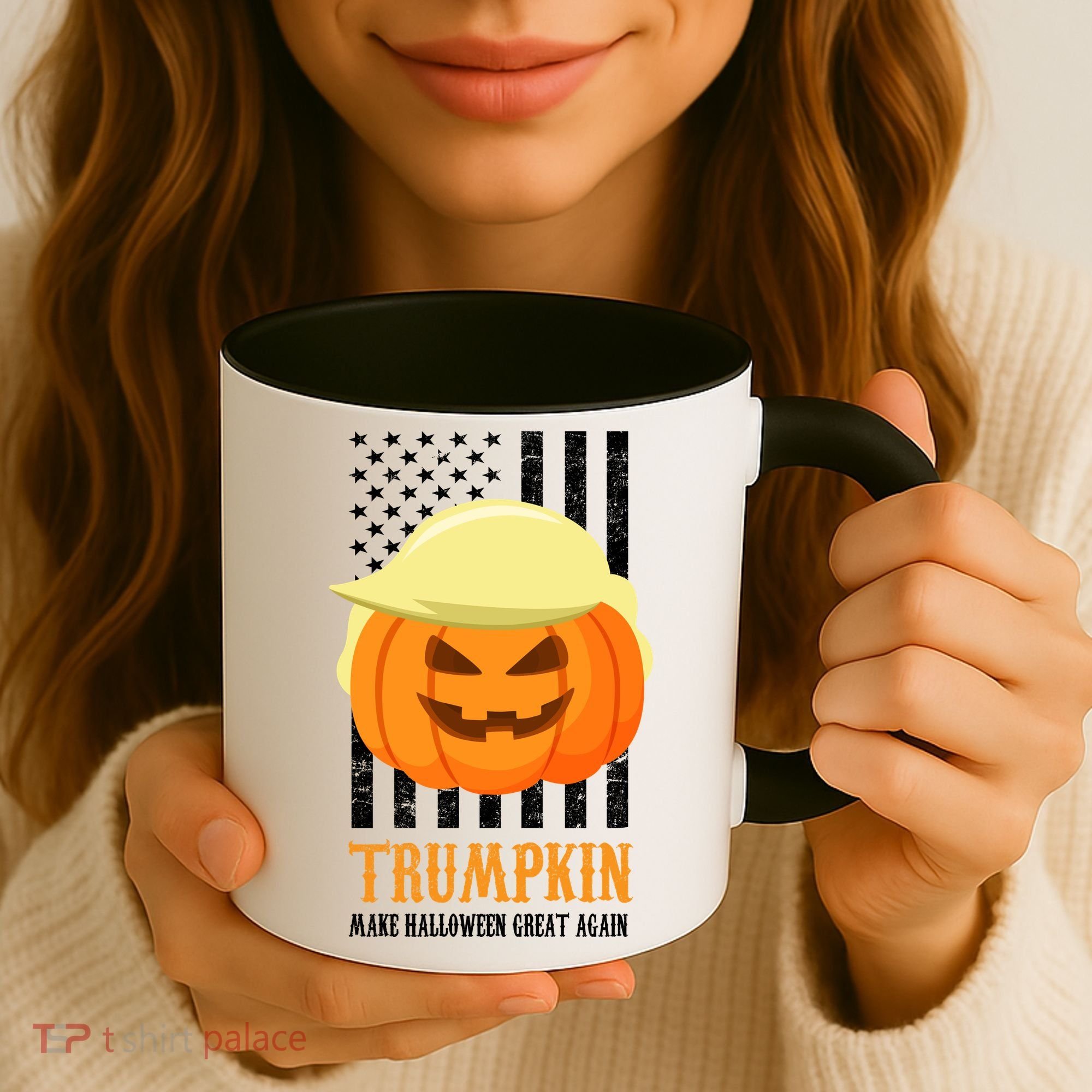 Make Halloween Great Again Trumpkin USA Flag Coffee Mug