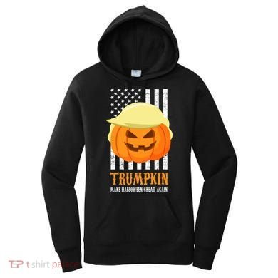 Make Halloween Great Again Trumpkin USA Flag Women's Hoodie