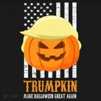 Make Halloween Great Again Trumpkin USA Flag Women's Hoodie thumb 2