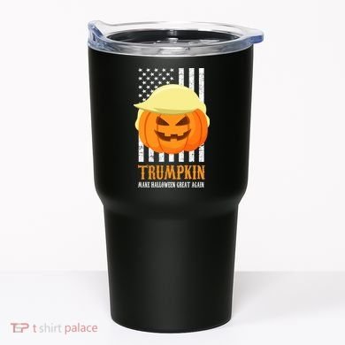 Make Halloween Great Again Trumpkin USA Flag Tumbler