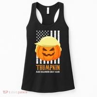 Make Halloween Great Again Trumpkin USA Flag Women's Tank Top thumb 0