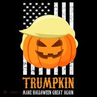 Make Halloween Great Again Trumpkin USA Flag Women's Tank Top thumb 5