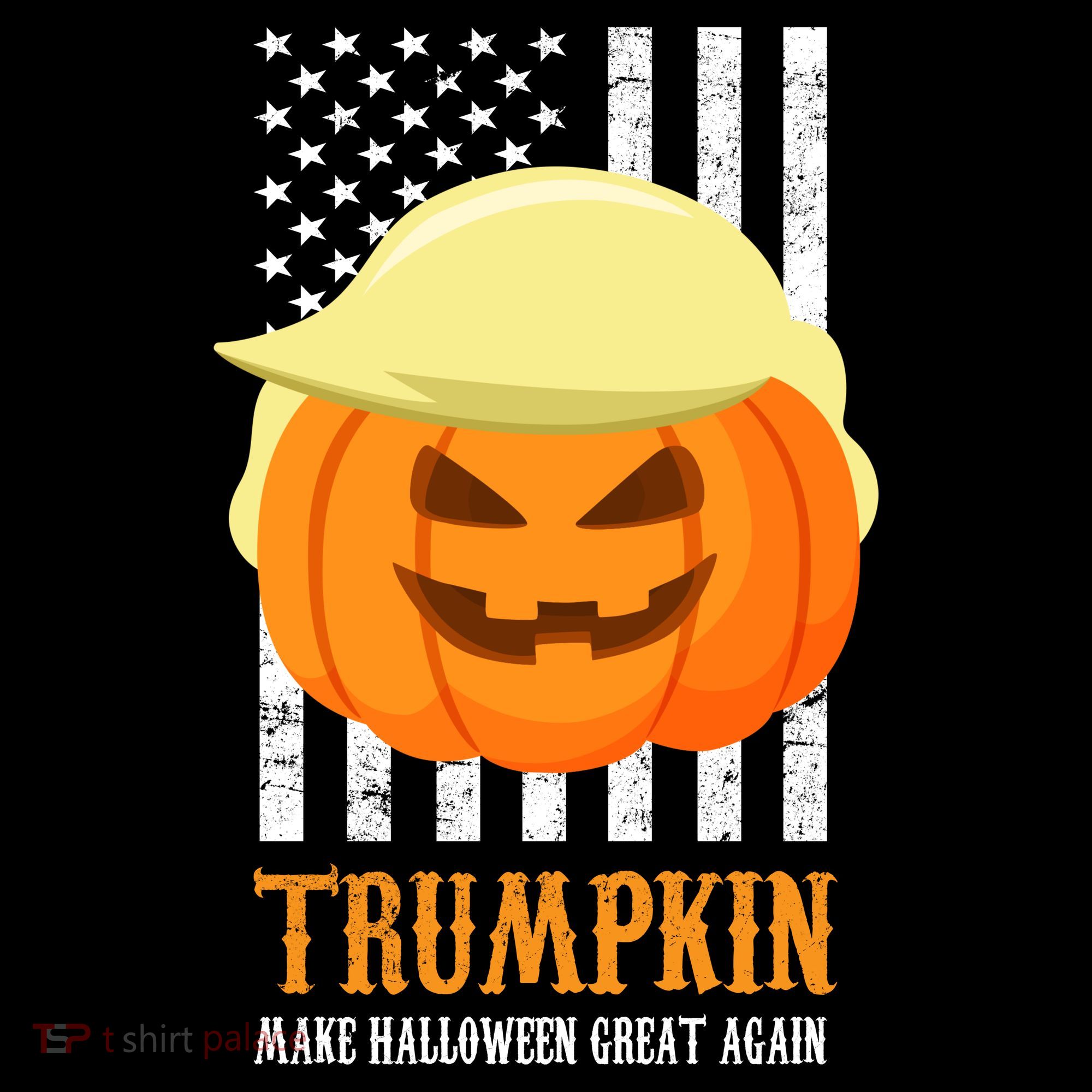 Make Halloween Great Again Trumpkin USA Flag Women's Tank Top