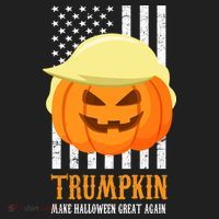 Make Halloween Great Again Trumpkin USA Flag Golf Towel thumb 3