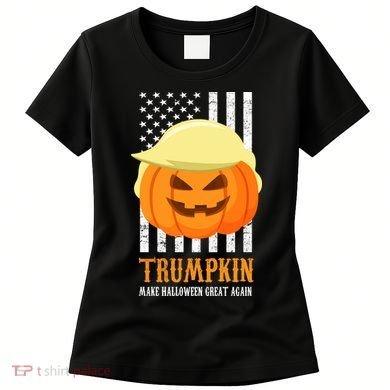 Make Halloween Great Again Trumpkin USA Flag Women's T-Shirt