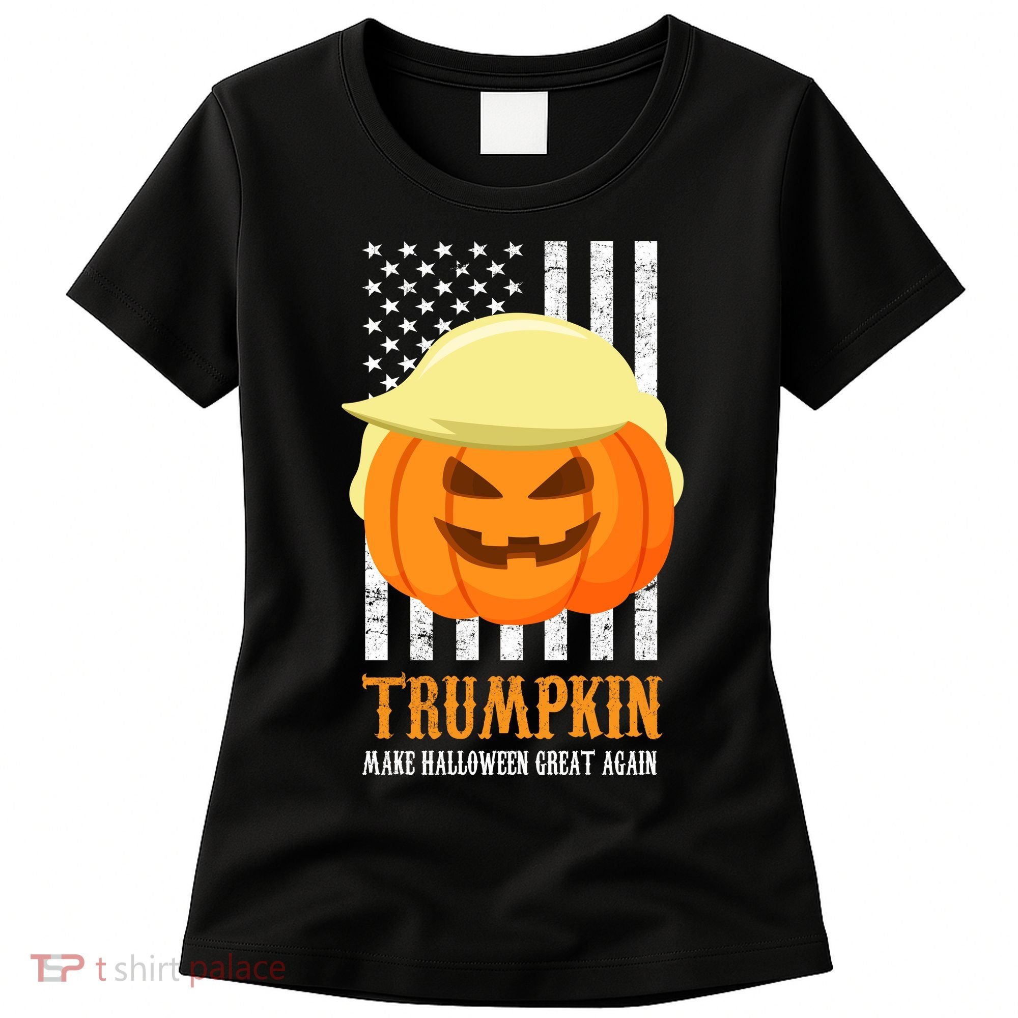 Make Halloween Great Again Trumpkin USA Flag Women's T-Shirt
