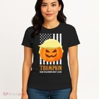 Make Halloween Great Again Trumpkin USA Flag Women's T-Shirt thumb 4