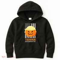 Make Halloween Great Again Trumpkin USA Flag Kids Hoodie thumb 0