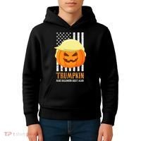 Make Halloween Great Again Trumpkin USA Flag Kids Hoodie thumb 4